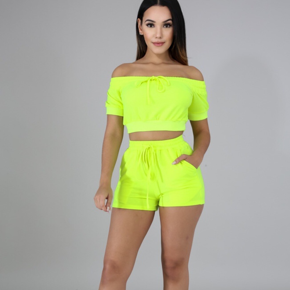 Neon Short Set NEW WITH TAGS